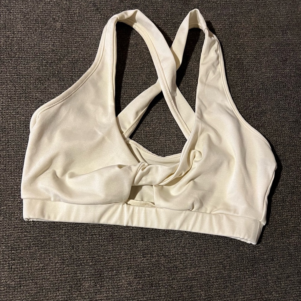 Women's Cream Sports Bra